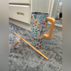Floral Travel Tumbler Mug with Straw Spring Cup from Hobby Lobby✨